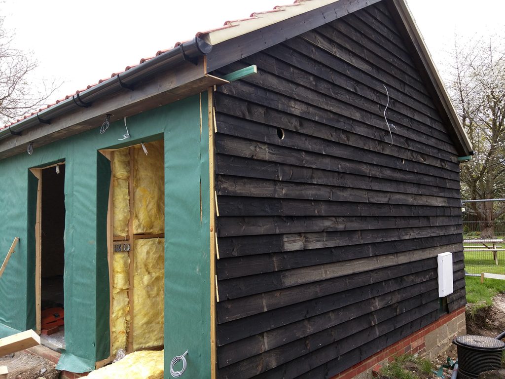 External cladding continues.